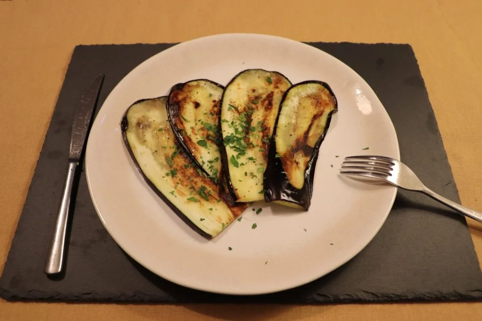 Gegrillte Aubergine Rezept, fertig